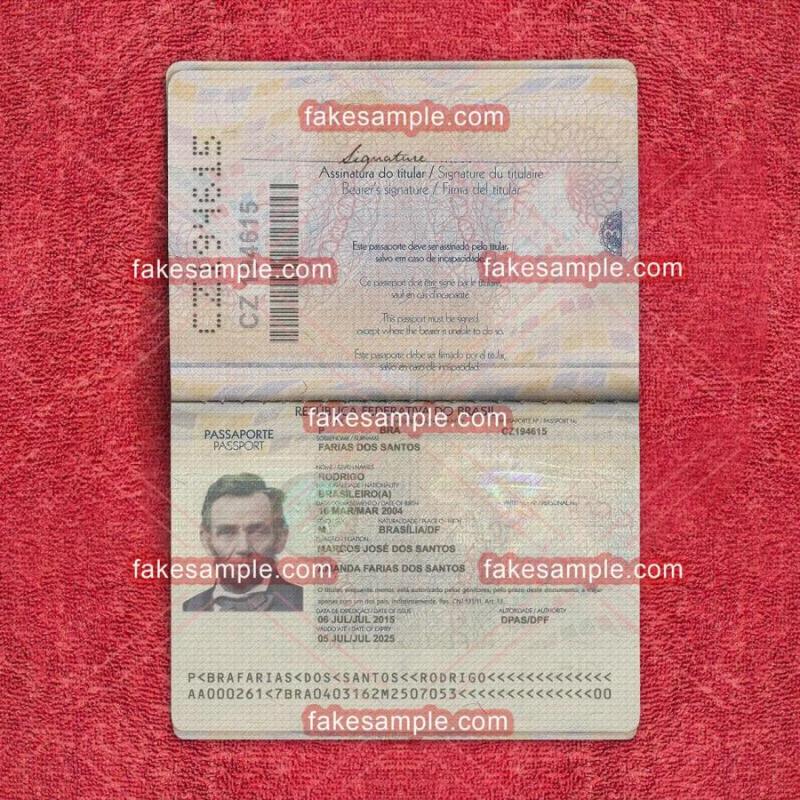 United States of America (USA) Passport Fake Template